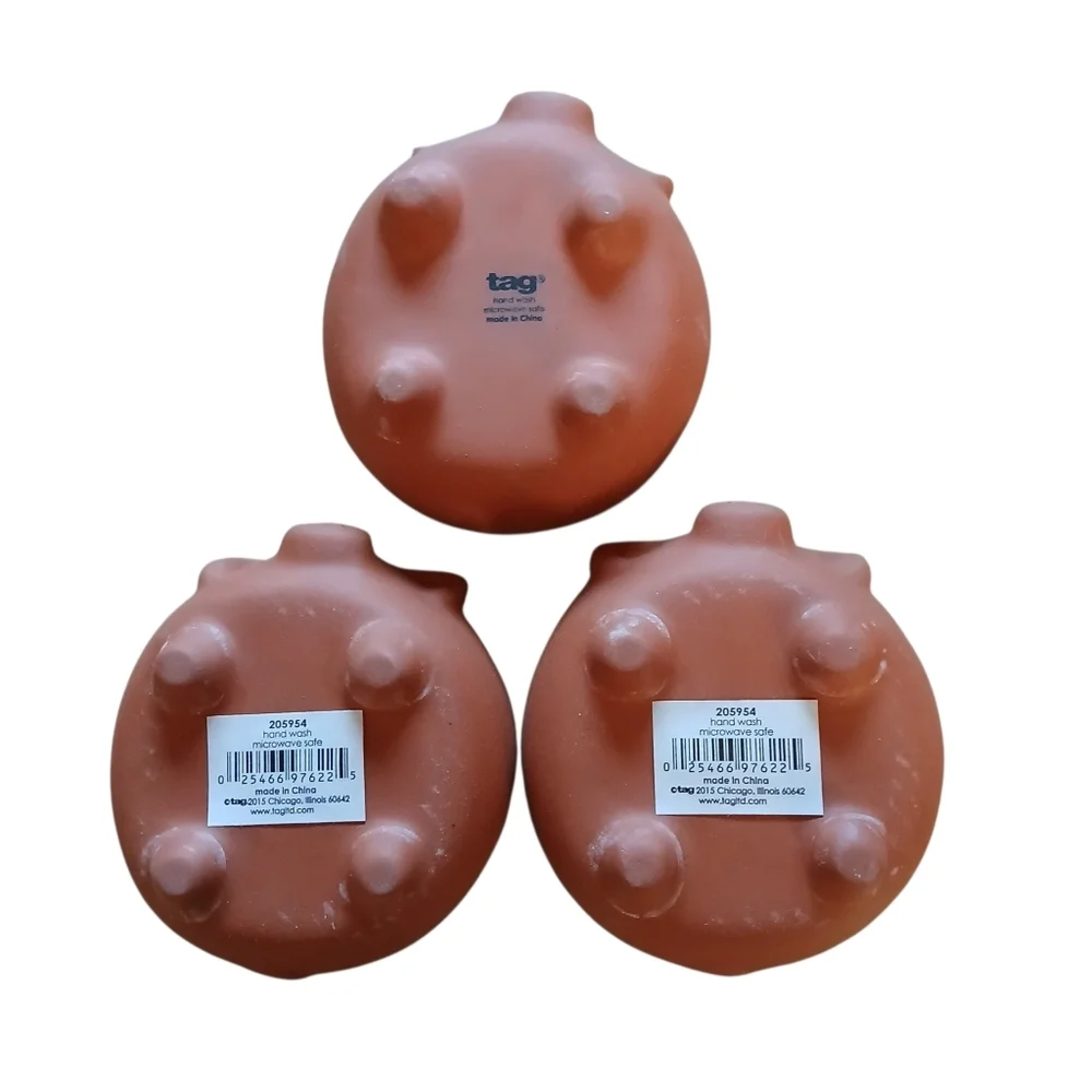 Tag Terracotta Red Clay Cochinito Mini Spice Bowls Dishes Microwave Safe